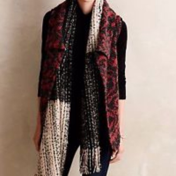 Anthropologie Dolan Lightcatcher Red Black Vest S - Picture 3 of 4